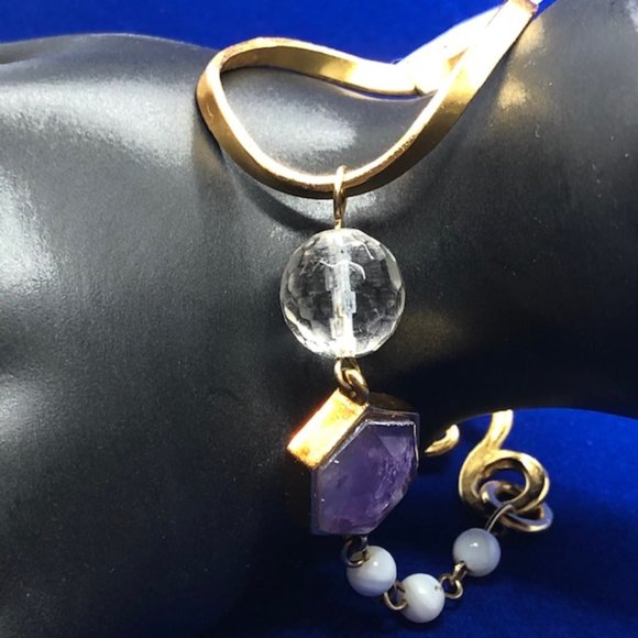 Stephanie Kantis Artisan Modernist White Quartz, Amethyst Bracelet - Picture 5 of 5